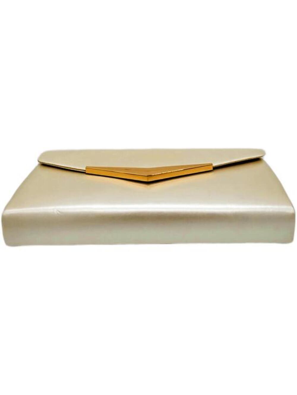Elegant Cream Clutch Purse with Gold Chain and Accent - Picture 3 of 8